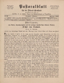 Pastoralblatt für die Diözese Ermland, 14.Jahrgang, Februar 1882, Nr 2.