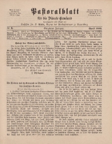 Pastoralblatt für die Diözese Ermland, 14.Jahrgang, April 1882, Nr 4.