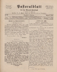 Pastoralblatt für die Diözese Ermland, 14.Jahrgang, August 1882, Nr 8.