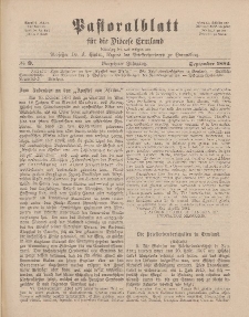 Pastoralblatt für die Diözese Ermland, 14.Jahrgang, September 1882, Nr 9.