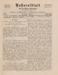 Pastoralblatt für die Diözese Ermland, 15.Jahrgang, 1. März 1883. Nr 3