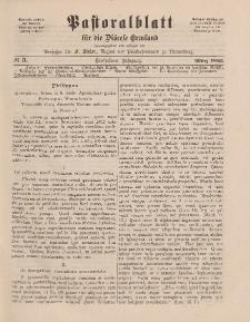 Pastoralblatt für die Diözese Ermland, 15.Jahrgang, 1. März 1883. Nr 3