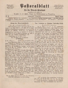 Pastoralblatt für die Diözese Ermland, 15.Jahrgang, 1. April 1883. Nr 4