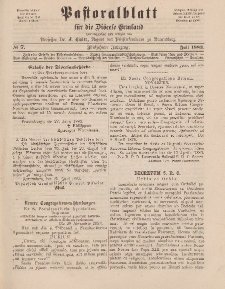 Pastoralblatt für die Diözese Ermland, 15.Jahrgang, 1. Juli 1883. Nr 7