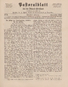 Pastoralblatt für die Diözese Ermland, 15.Jahrgang, 1. September 1883. Nr 9