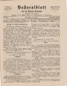 Pastoralblatt für die Diözese Ermland, 15.Jahrgang, 1. November 1883. Nr 11