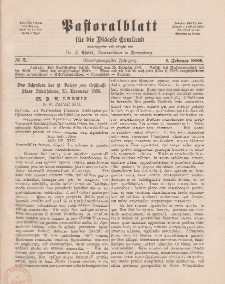 Pastoralblatt für die Diözese Ermland, 21.Jahrgang, 1. Februar 1889, Nr 2.