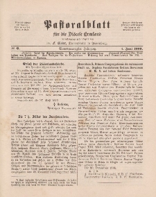 Pastoralblatt für die Diözese Ermland, 21.Jahrgang, 1. Juni 1889, Nr 6.