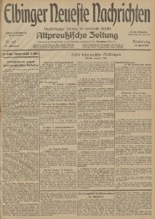 Elbinger Neueste Nachrichten, Nr. 117 Donnerstag 30 April 1914 66. Jahrgang