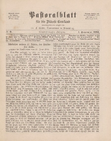 Pastoralblatt für die Diözese Ermland, 21.Jahrgang, 1. September 1889, Nr 9.