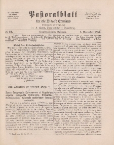 Pastoralblatt für die Diözese Ermland, 21.Jahrgang, 1. Dezember 1889, Nr 12.