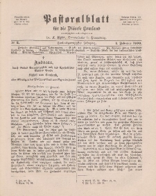 Pastoralblatt für die Diözese Ermland, 22.Jahrgang, 1. Februar 1890, Nr 2.