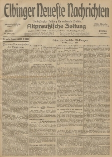 Elbinger Neueste Nachrichten, Nr. 118 Freitag 1 Mai 1914 66. Jahrgang