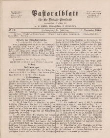 Pastoralblatt für die Diözese Ermland, 22.Jahrgang, 1. Dezember 1890, Nr 12.