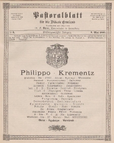Pastoralblatt für die Diözese Ermland, 25.Jahrgang, 3. Mai 1893, Nr 5.