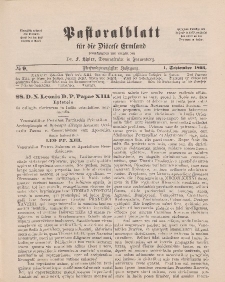 Pastoralblatt für die Diözese Ermland, 25.Jahrgang, 1. September 1893, Nr 9.