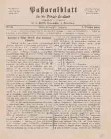 Pastoralblatt für die Diözese Ermland, 25.Jahrgang, 1. Oktober 1893, Nr 10.