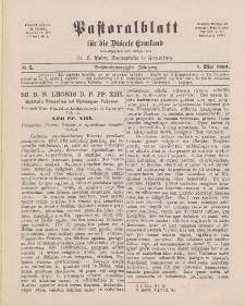 Pastoralblatt für die Diözese Ermland, 26.Jahrgang, 1. Mai 1894, Nr 5.