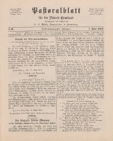 Pastoralblatt für die Diözese Ermland, 26.Jahrgang, 1. Juni 1894, Nr 6.