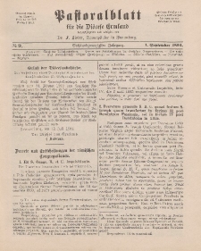 Pastoralblatt für die Diözese Ermland, 26.Jahrgang, 1. September 1894, Nr 9.