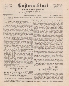 Pastoralblatt für die Diözese Ermland, 26.Jahrgang, 1. Dezember 1894, Nr 12.