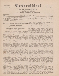Pastoralblatt für die Diözese Ermland, 29.Jahrgang, 1. April 1897, Nr 4.