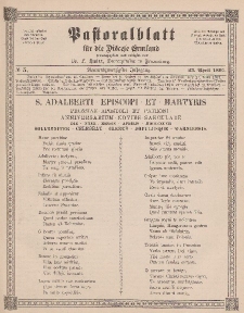 Pastoralblatt für die Diözese Ermland, 29.Jahrgang, 23. April 1897, Nr 5.