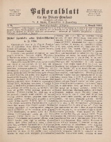 Pastoralblatt für die Diözese Ermland, 29.Jahrgang, 1. August 1897, Nr 8.
