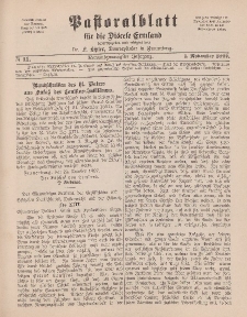 Pastoralblatt für die Diözese Ermland, 29.Jahrgang, 1. November 1897, Nr 11.