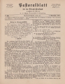 Pastoralblatt für die Diözese Ermland, 29.Jahrgang, 1. Dezember 1897, Nr 12.