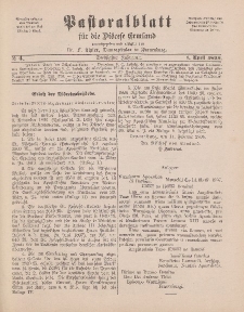 Pastoralblatt für die Diözese Ermland, 30.Jahrgang, 1. April 1898, Nr 4.