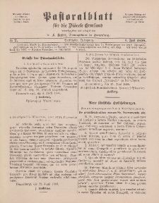 Pastoralblatt für die Diözese Ermland, 30.Jahrgang, 1. Juli 1898, Nr 7.