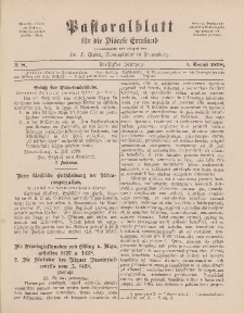 Pastoralblatt für die Diözese Ermland, 30.Jahrgang, 1. August 1898, Nr 8.