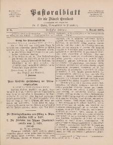 Pastoralblatt für die Diözese Ermland, 30.Jahrgang, 1. August 1898, Nr 8.