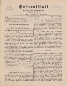 Pastoralblatt für die Diözese Ermland, 30.Jahrgang, 1. September 1898, Nr 9.