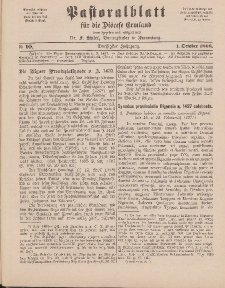 Pastoralblatt für die Diözese Ermland, 30.Jahrgang, 1. Oktober 1898, Nr 10.