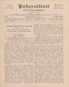 Pastoralblatt für die Diözese Ermland, 33.Jahrgang, 1. April 1901, Nr 4.
