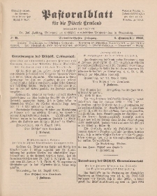 Pastoralblatt für die Diözese Ermland, 33.Jahrgang, 1. September 1901, Nr 9.