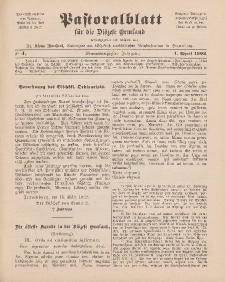 Pastoralblatt für die Diözese Ermland, 34.Jahrgang, 1. April 1902, Nr 4.