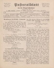 Pastoralblatt für die Diözese Ermland, 34.Jahrgang, 1. Juli 1902, Nr 7.