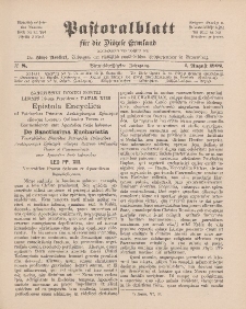 Pastoralblatt für die Diözese Ermland, 34.Jahrgang, 1. August 1902, Nr 8.