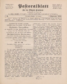 Pastoralblatt für die Diözese Ermland, 34.Jahrgang, 1. September 1902, Nr 9.