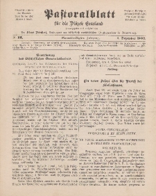 Pastoralblatt für die Diözese Ermland, 34.Jahrgang, 1. Dezember 1902, Nr 12.