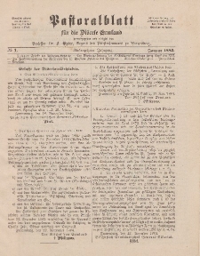 Pastoralblatt für die Diözese Ermland, 17.Jahrgang, Januar 1885, Nr 1.