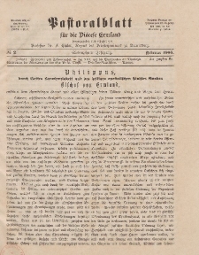 Pastoralblatt für die Diözese Ermland, 17.Jahrgang, Februar 1885, Nr 2.