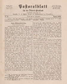Pastoralblatt für die Diözese Ermland, 17.Jahrgang, April 1885, Nr 4.