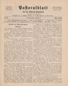 Pastoralblatt für die Diözese Ermland, 17.Jahrgang, Mai 1885, Nr 5.