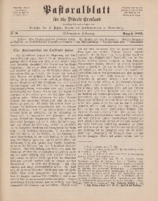 Pastoralblatt für die Diözese Ermland, 17.Jahrgang, August 1885, Nr 8.