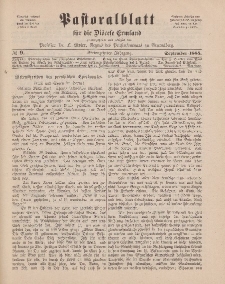 Pastoralblatt für die Diözese Ermland, 17.Jahrgang, September 1885, Nr 9.