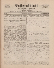 Pastoralblatt für die Diözese Ermland, 17.Jahrgang, Dezember 1885, Nr 12.